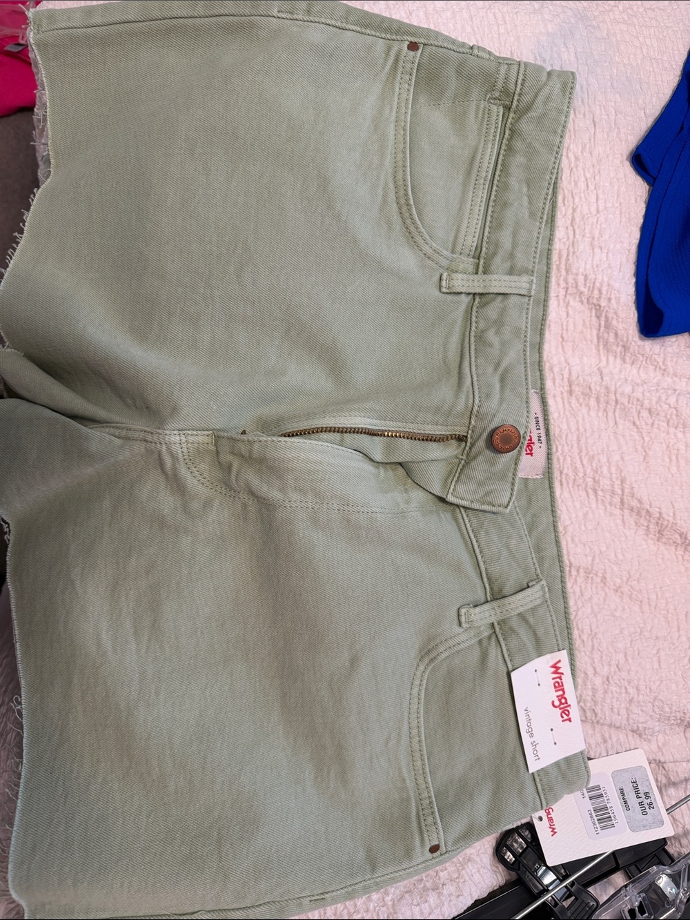 Wrangler Mint Green Denim Shorts